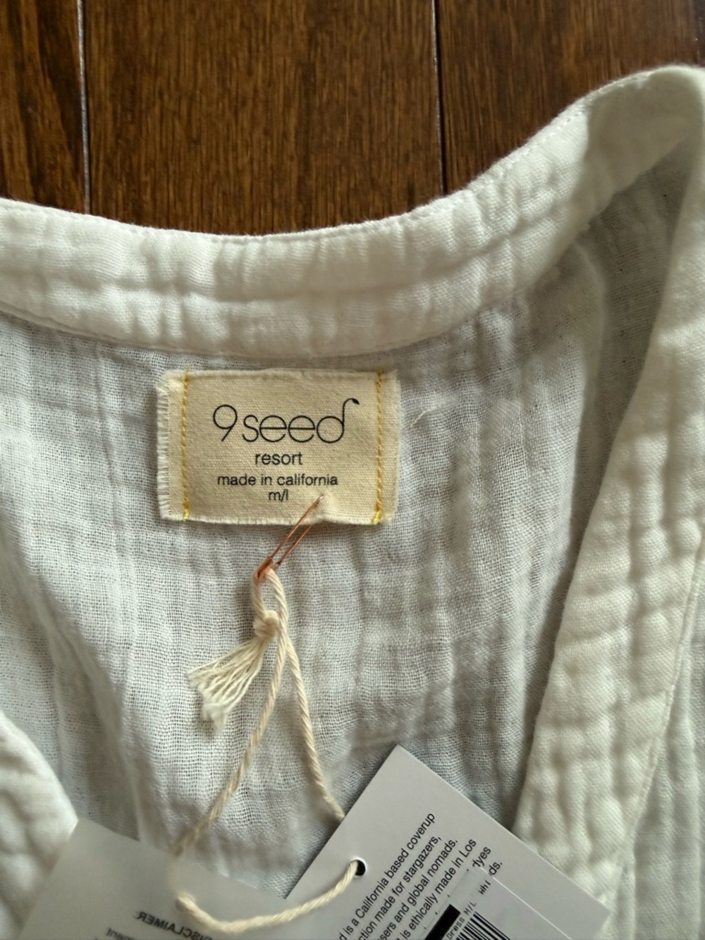 9Seed NWT Swim coverup in white size M/L - Picture 6 of 8